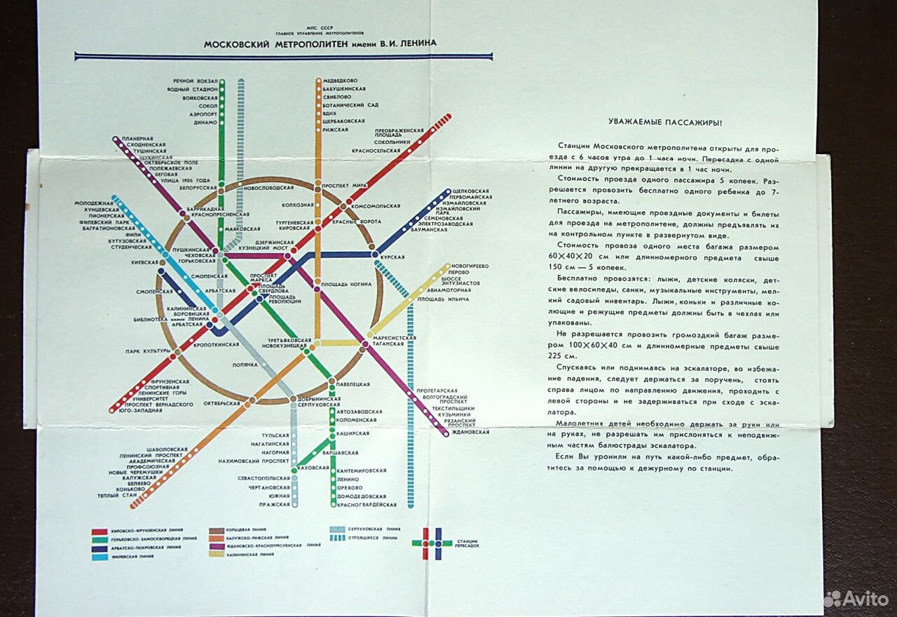 Схема метро 1983 года москва