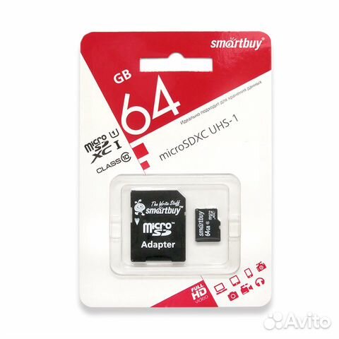 Microsdxc 64GB Smart Buy Class 10 UHS-1 с адаптеро