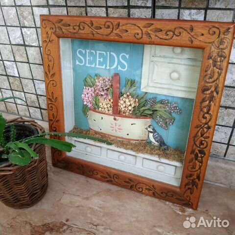 Картина объемная под стеклом