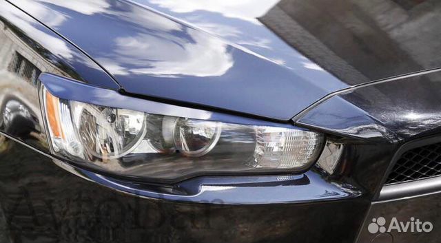 Реснички на фары mitsubishi lancer 10