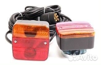 Комплект фонарей с проводкой на прицеп на магнитах