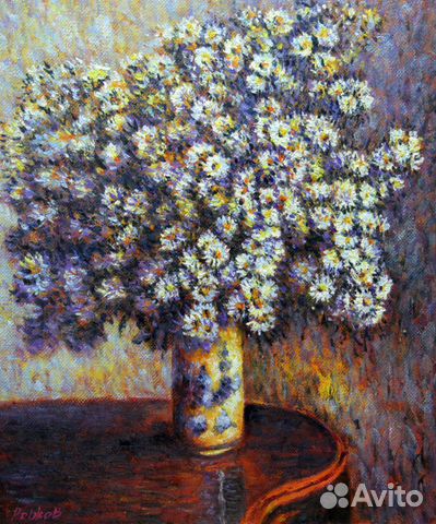 Картина маслом цветы. Ручная работа. 50*60см