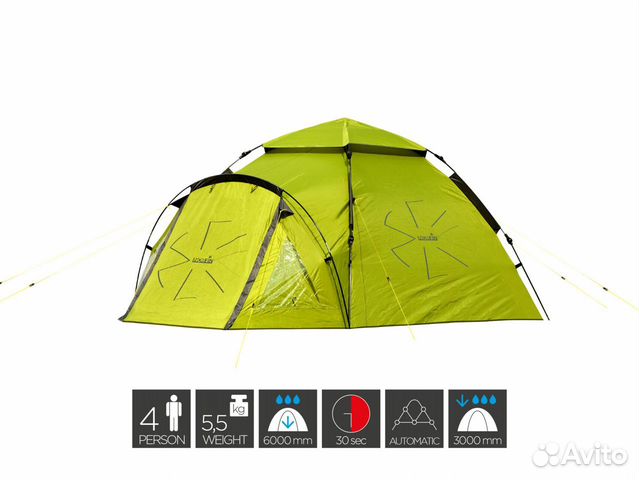 Палатка автоматическая 4-Х мест. norfin hake 4 NF