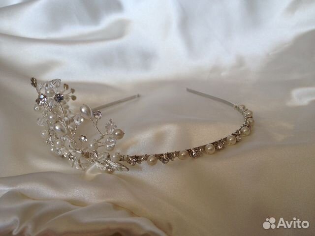 Ободок с жемчугом и кристаллами Swarovski