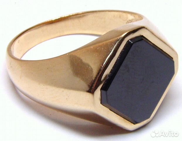 Золотая мужская печатка с ониксом 585 пробы Золотая мужская печатка с ониксом 585 пробы