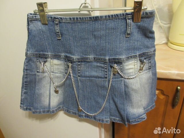Юбки разные короткие джинсовые на р. 40-42 Пакетом