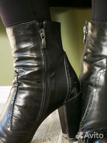 Ботинки чёрные TJ collection Кожа 39 р, демисезон Ботинки чёрные TJ collection Кожа 39 р, демисезон