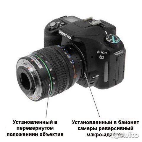 Реверсивный макроадаптер 52mm - Pentax-K новый