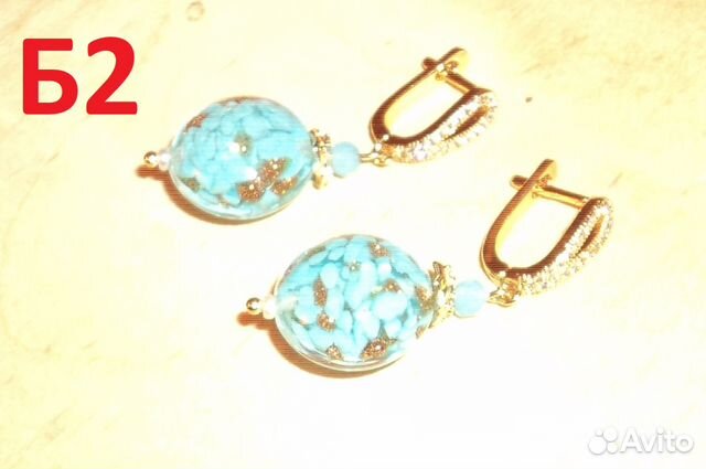 Новые серьги Б Lampwork работы мастера