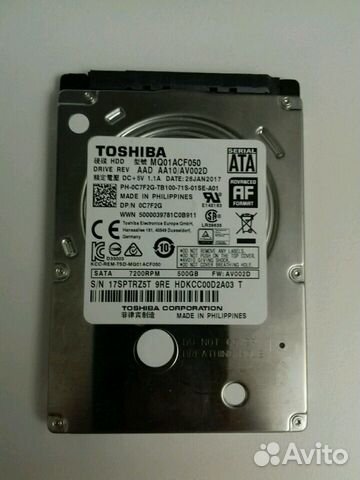 Toshiba 500 Gb 7200rpm для ноутбука