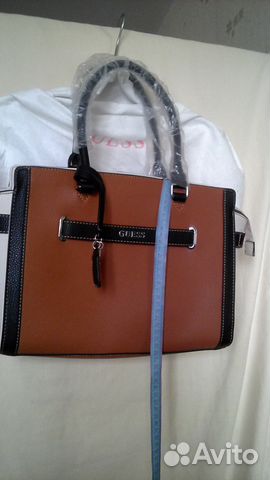 Кожаная сумка фирмы guess c пыльником оригинал