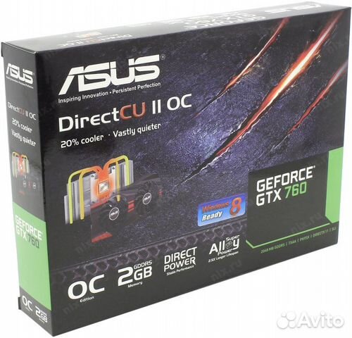 Крутая игровая видеокарта Asus 760 GTX 2 гб 256бит
