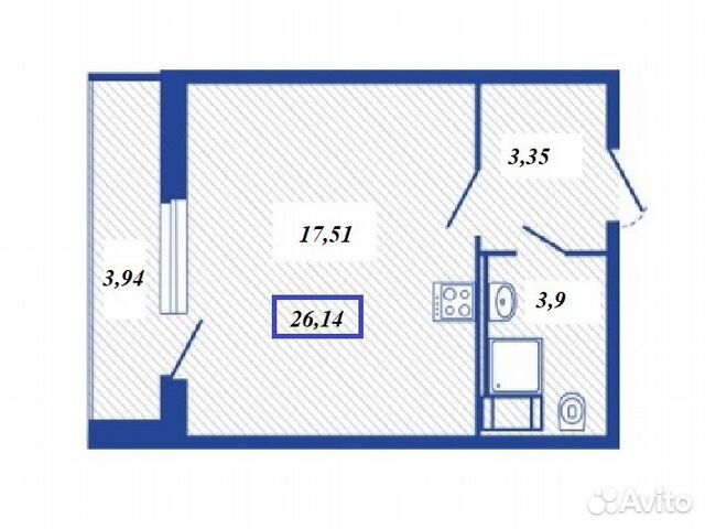 Студия, 26.1 м², 4/16 эт.