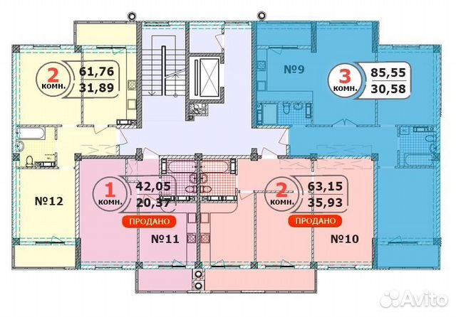 3-к квартира, 85.6 м², 4/8 эт.