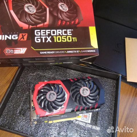 Видеокарта MSI 1050TI gaming x 4gb