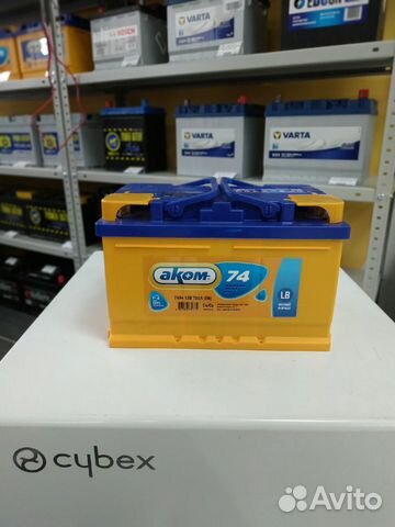 Аккумулятор 74Ah Akom 700A низкий обратной полярно