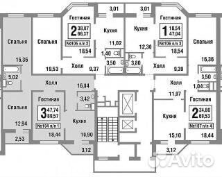 3-к квартира, 89.6 м², 2/16 эт. 3-к квартира, 89.6 м², 2/16 эт.