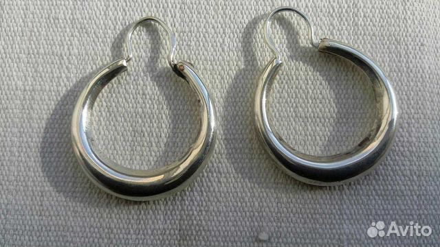 Серьги Серебро 875* Большими кольцами СССР Серьги Серебро 875* Большими кольцами СССР