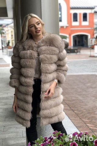 Шуба светлая из песца