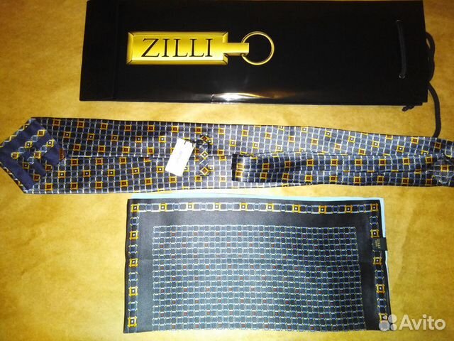 Галстук и платок zilli новые оригинал