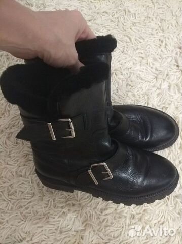 Зимние ботинки кожаные zara