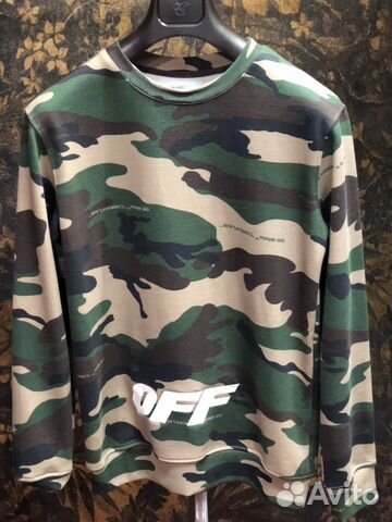 Off-White свитшот в камуфляжном стиле милитари Off-White свитшот в камуфляжном стиле милитари