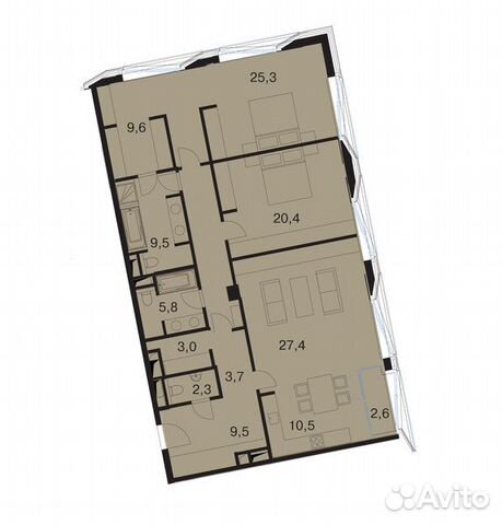 3-к квартира, 149.9 м², 2/7 эт. 3-к квартира, 149.9 м², 2/7 эт.