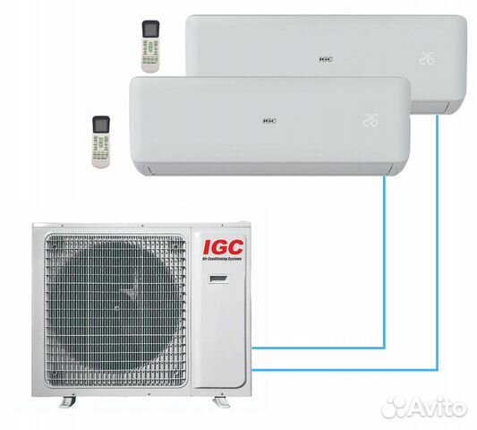 Мульти сплит-система IGC RAM2-X14UNH/RAK-X07NH*2шт Мульти сплит-система IGC RAM2-X14UNH/RAK-X07NH*2шт