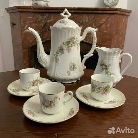 Сервиз кофейный Антик Limoges конец хix века Сервиз кофейный Антик Limoges конец хix века