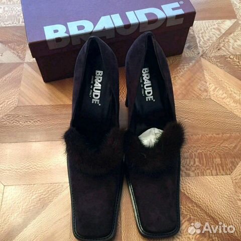 Туфли Замша мех норки Braude 39 р Туфли Замша мех норки Braude 39 р