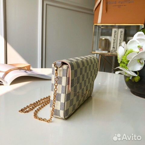 Клатч Louis Vuitton Felicie N63106 бело-серый