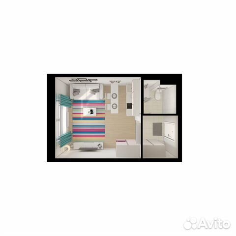 Студия, 23.4 м², 14/25 эт. Студия, 23.4 м², 14/25 эт.
