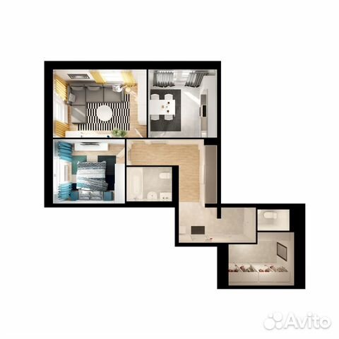 2-к квартира, 68.8 м², 2/17 эт. 2-к квартира, 68.8 м², 2/17 эт.