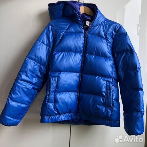 Куртка пуховик синяя Adidas