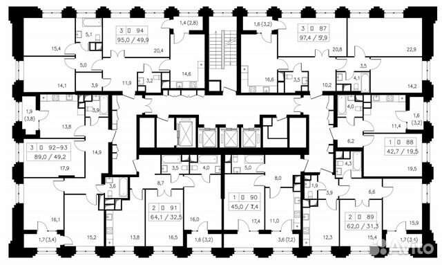 3-к квартира, 95 м², 13/24 эт. 3-к квартира, 95 м², 13/24 эт.