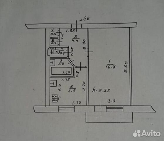 1-к квартира, 30 м², 4/5 эт. 1-к квартира, 30 м², 4/5 эт.