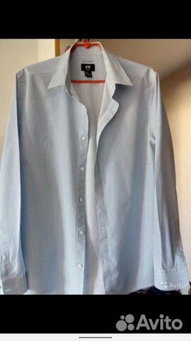 Рубашка H&M бело-синяя полоска Рубашка H&M бело-синяя полоска