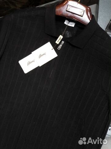 Brioni трикотажное поло чёрное Brioni трикотажное поло чёрное