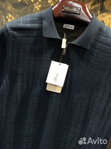 Brioni трикотажное поло синее Brioni трикотажное поло синее