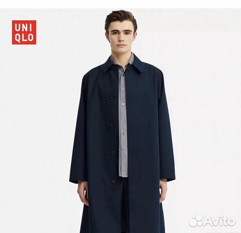 Плащ темно-синий Uniqlo Плащ темно-синий Uniqlo