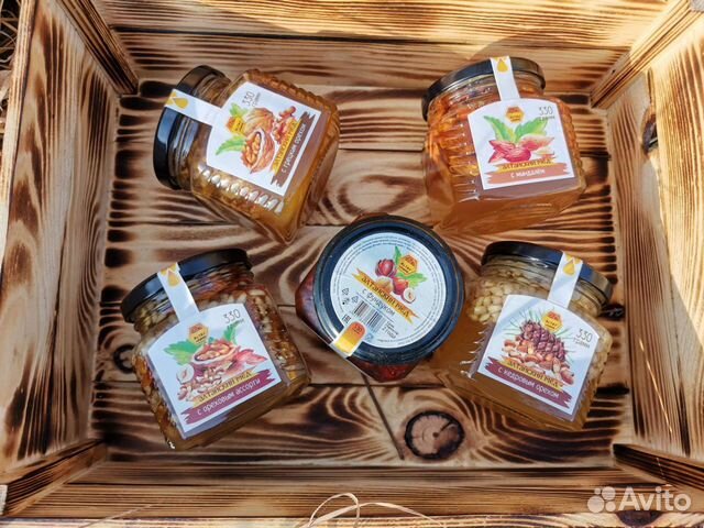 Мед натуральный с орехами фасованный 330гр опт