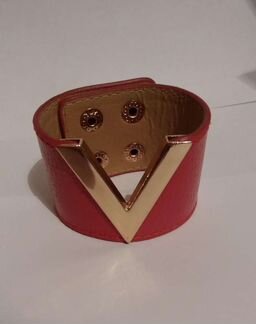 Браслет кожаный красный. Новый