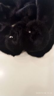 Чёрная женская норковая шуба