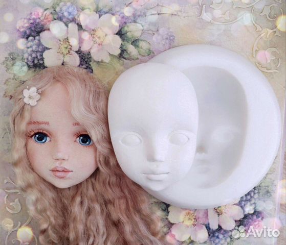 Молд силиконовый (кукольное лицо)