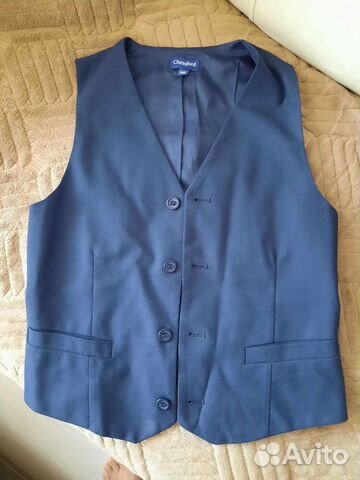 Жилетка для мальчика 146 размер, темно-синяя
