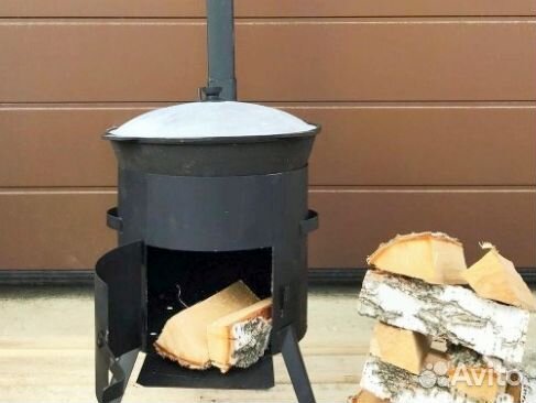 Печь для казана с трубой