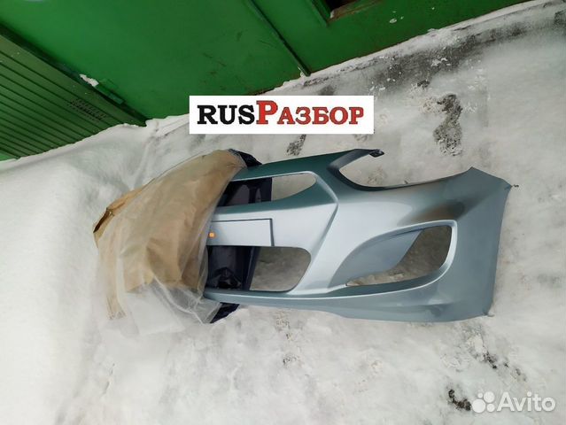 Бампер окрашенный в цвет Хендай Солярис Голубой