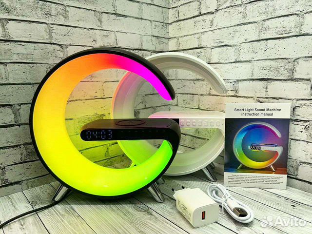 Беспроводная зарядка, блютуз колонка, ночник