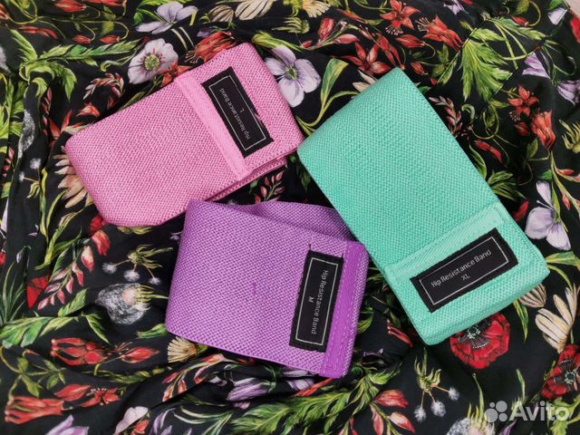 Набор тканевых фитнес-резинок 3шт(10, 17 и 25 кг)