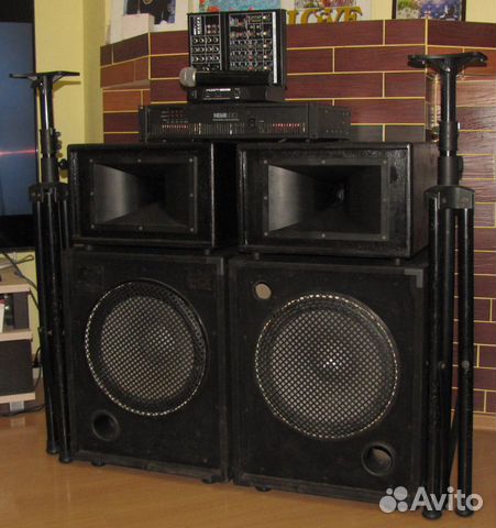 Колонки Pro 1100W Усилитель Микшер Микрофон Стойки